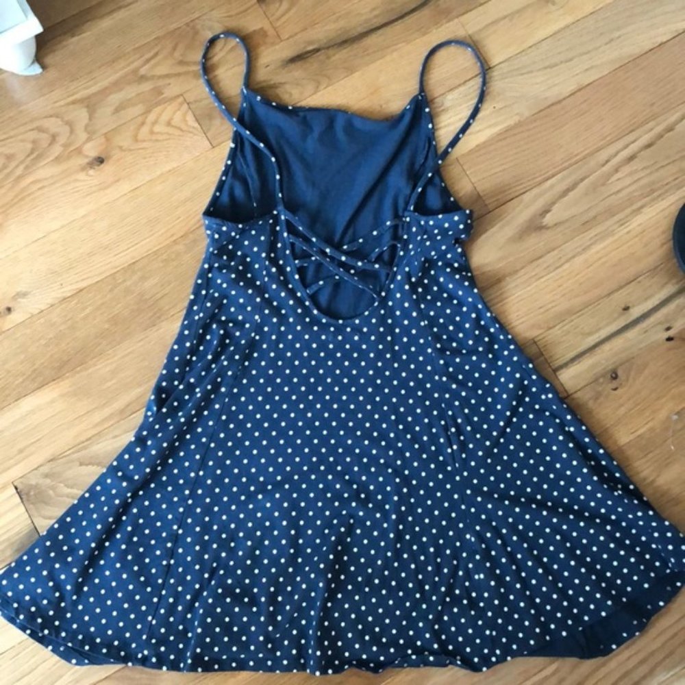 Kimchi Blue Marjery Printed Knit Fit + Flare Navy - Picture 5 of 5